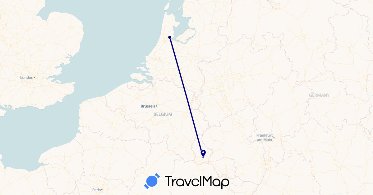 TravelMap itinerary: driving in Luxembourg, Netherlands (Europe)